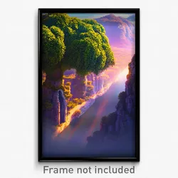 Pixel Art Poster - Treasured Territory (8 Bit Psychedelic Video Game Print)