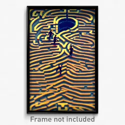 Pixel Art Poster - Stunning Maze (8 Bit Psychedelic Trippy Video Game Print)