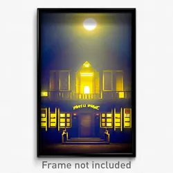 Pixel Art Poster - Yellow Manse (8 Bit Psychedelic Trippy Video Game Print)