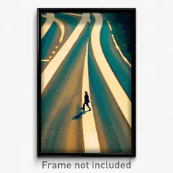 Pixel Art Poster - Fabulous Crossroad (8 Bit Psychedelic Video Game Print)