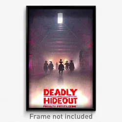 Pixel Art Poster - Deadly Hideout (8 Bit Psychedelic Trippy Video Game Print)