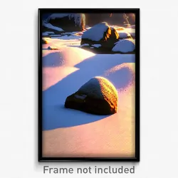 Pixel Art Poster - Frozen Rock (8 Bit Psychedelic Trippy Weird Video Game Print)