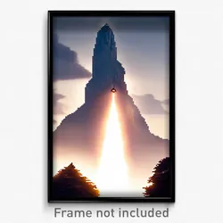 Pixel Art Poster - Dramatic Peak (8 Bit Psychedelic Trippy Video Game Print)