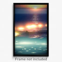 Pixel Art Poster - Dim Seascape (8 Bit Psychedelic Trippy Video Game Print)