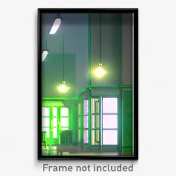 Pixel Art Poster - Green School (8 Bit Psychedelic Trippy Video Game Print)