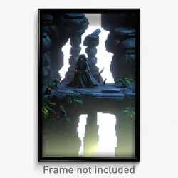 Pixel Art Poster - Dark Dolmen (8 Bit Psychedelic Trippy Weird Video Game Print)
