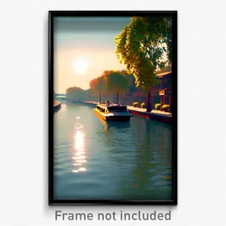 Pixel Art Poster - Advanced Waterway (8 Bit Psychedelic Trippy Video Game Print)