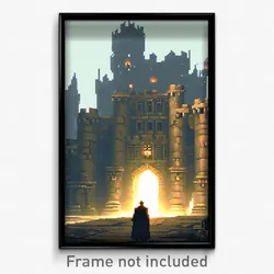 Pixel Art Poster - Distinct Stronghold (8 Bit Psychedelic Video Game Print)