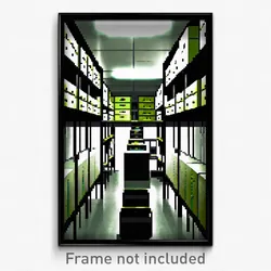 Pixel Art Poster - Webbed Storage Room (8 Bit Psychedelic Video Game Print)