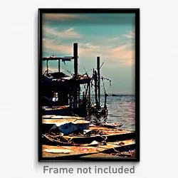 Pixel Art Poster - Tattered Dock (8 Bit Psychedelic Trippy Video Game Print)