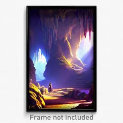 Pixel Art Poster - Made Up Cave (8 Bit Psychedelic Trippy Video Game Print)
