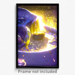 Pixel Art Poster - Liquid Dump (8 Bit Psychedelic Trippy Weird Video Game Print)