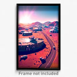 Pixel Art Poster - Rural Mars (8 Bit Psychedelic Trippy Weird Video Game Print)