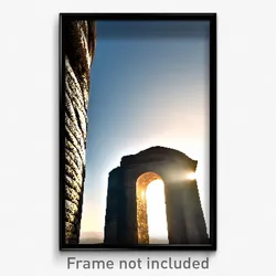 Pixel Art Poster - Peaceful Landmark (8 Bit Psychedelic Trippy Video Game Print)