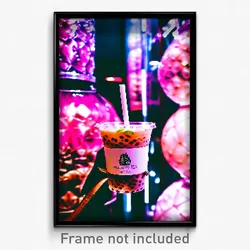 Pixel Art Poster - Majestic Bubble Tea (8 Bit Psychedelic Video Game Print)