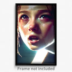 Pixel Art Poster - Slimy Face (8 Bit Psychedelic Trippy Weird Video Game Print)