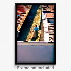 Pixel Art Poster - Dry Rooftops (8 Bit Psychedelic Trippy Video Game Print)