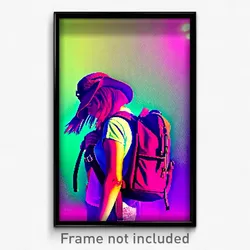 Pixel Art Poster - Sentimental Backpack (8 Bit Psychedelic Video Game Print)