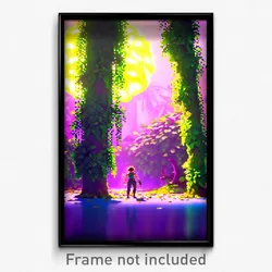 Pixel Art Poster - Leafy Mine (8 Bit Psychedelic Trippy Weird Video Game Print)
