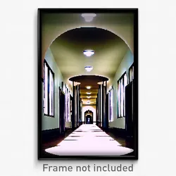 Pixel Art Poster - Round Hallway (8 Bit Psychedelic Trippy Video Game Print)