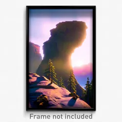 Pixel Art Poster - Wild Butte (8 Bit Psychedelic Trippy Weird Video Game Print)