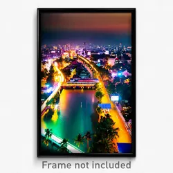 Pixel Art Poster - Tiny Thai City (8 Bit Psychedelic Trippy Video Game Print)