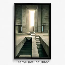 Pixel Art Poster - Concrete Crypt (8 Bit Psychedelic Trippy Video Game Print)
