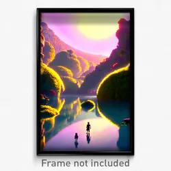 Pixel Art Poster - Gigantic Commune (8 Bit Psychedelic Trippy Video Game Print)