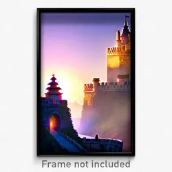 Pixel Art Poster - Stimulating Fortress (8 Bit Psychedelic Video Game Print)