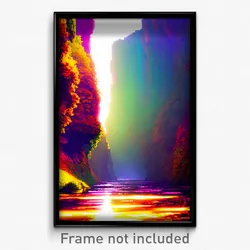 Pixel Art Poster - Colorful Gorge (8 Bit Psychedelic Trippy Video Game Print)