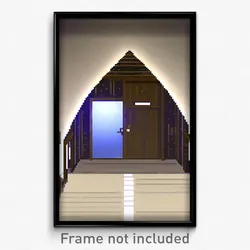 Pixel Art Poster - Lonely Trapdoor (8 Bit Psychedelic Trippy Video Game Print)