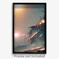 Pixel Art Poster - Damaged Backdrifting (8 Bit Psychedelic Video Game Print)