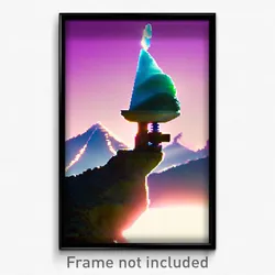Pixel Art Poster - Vibrating Peak (8 Bit Psychedelic Trippy Video Game Print)