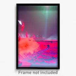 Pixel Art Poster - Red Battlefield (8 Bit Psychedelic Trippy Video Game Print)