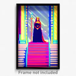 Pixel Art Poster - Flawless Dais (8 Bit Psychedelic Trippy Video Game Print)