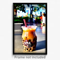 Pixel Art Poster - Glossy Boba Tea (8 Bit Psychedelic Trippy Video Game Print)