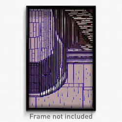 Pixel Art Poster - Wire Frame Sewer (8 Bit Psychedelic Trippy Video Game Print)
