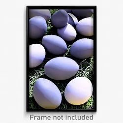 Pixel Art Poster - Gray Easter Eggs (8 Bit Psychedelic Trippy Video Game Print)