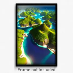 Pixel Art Poster - Tremendous Archipelago (8 Bit Psychedelic Video Game Print)