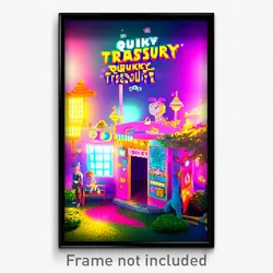 Pixel Art Poster - Quirky Treasury (8 Bit Psychedelic Trippy Video Game Print)