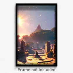 Pixel Art Poster - Ancient Domain (8 Bit Psychedelic Trippy Video Game Print)