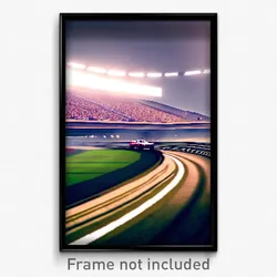 Pixel Art Poster - Smoggy Racetrack (8 Bit Psychedelic Trippy Video Game Print)