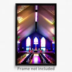 Pixel Art Poster - Stimulating Church (8 Bit Psychedelic Video Game Print)