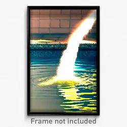 Pixel Art Poster - Watery Pool (8 Bit Psychedelic Trippy Weird Video Game Print)