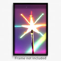 Pixel Art Poster - Quirky Star (8 Bit Psychedelic Trippy Weird Video Game Print)