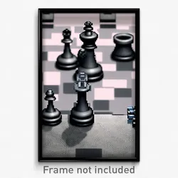 Pixel Art Poster - Gray Chess Piece (8 Bit Psychedelic Trippy Video Game Print)