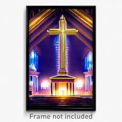 Pixel Art Poster - Huge Tabernacle (8 Bit Psychedelic Trippy Video Game Print)