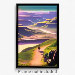 Pixel Art Poster - Puny Plateau (8 Bit Psychedelic Trippy Video Game Print)