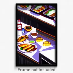 Pixel Art Poster - Elderly Enchiladas (8 Bit Psychedelic Video Game Print)