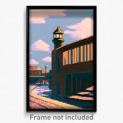 Pixel Art Poster - Bronze Quay (8 Bit Psychedelic Trippy Weird Video Game Print)